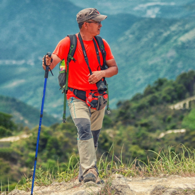 Tre bastoncini da trekking all'aperto retrattili da 132 cm telescopici, Red#132cm, Blue#132cm, Silver#132cm, Black#132cm