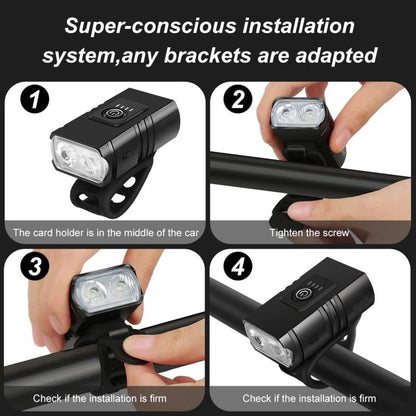 Luce per bicicletta ricaricabile micro USB BK02 1000LM, Micro USB - Novalix Store