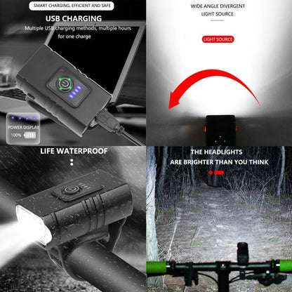 Luce per bicicletta ricaricabile micro USB BK02 1000LM, Micro USB - Novalix Store